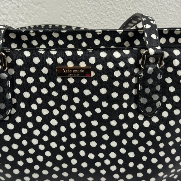 Kate Spade Laurel Way Dally Tote Bag Musicaldot Black White Small Shoulder Bag - Picture 3 of 12